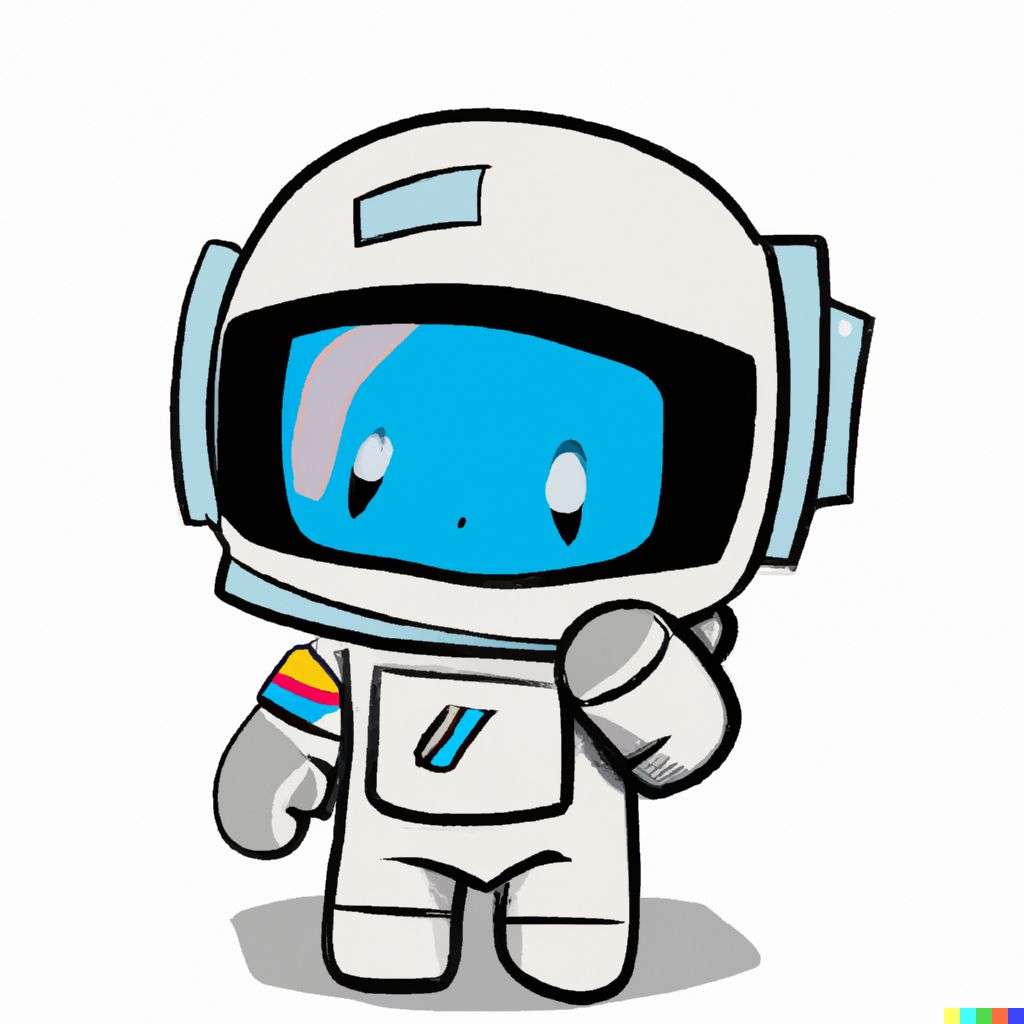 an astronaut, cartoon, chibi